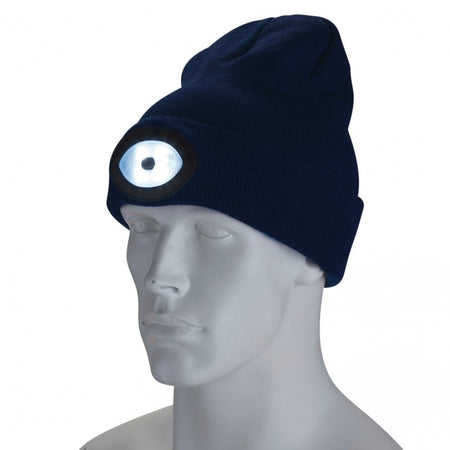 Beanie Hat with Rechargeable Torch, One Size, 1W, 100 Lumens, Navy Blue<br><br> : Model No. BT-NB