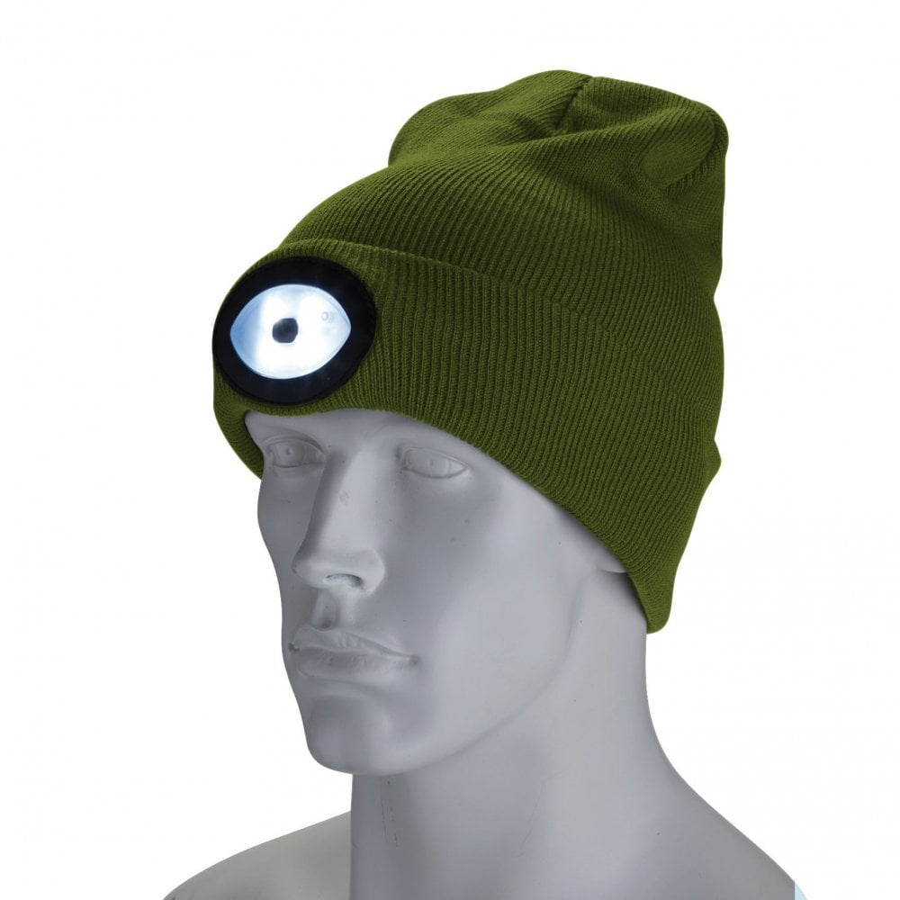 Beanie Hat with Rechargeable Torch, One Size, 1W, 100 Lumens, Green<br><br> : Model No. BT-GR