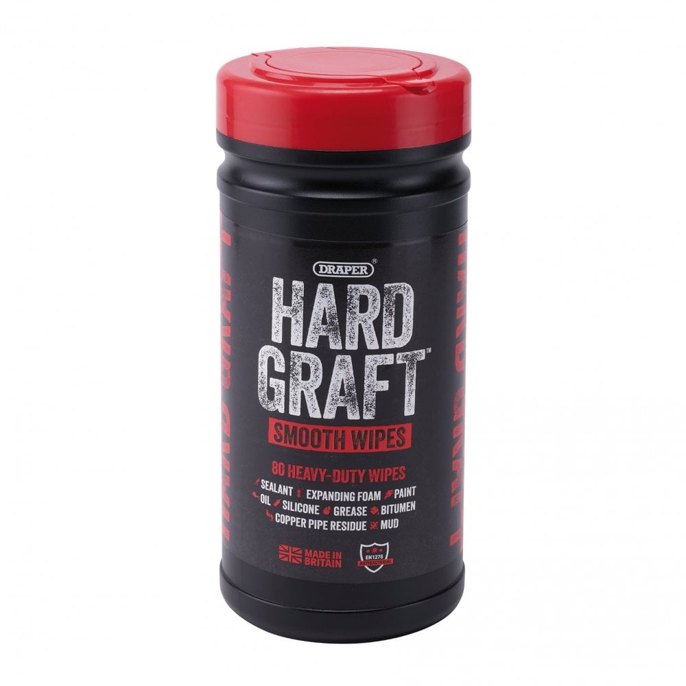 Draper Hard Graft Multipurpose Smooth Wipes (Tub of 80) : Model No. HGW-SM80