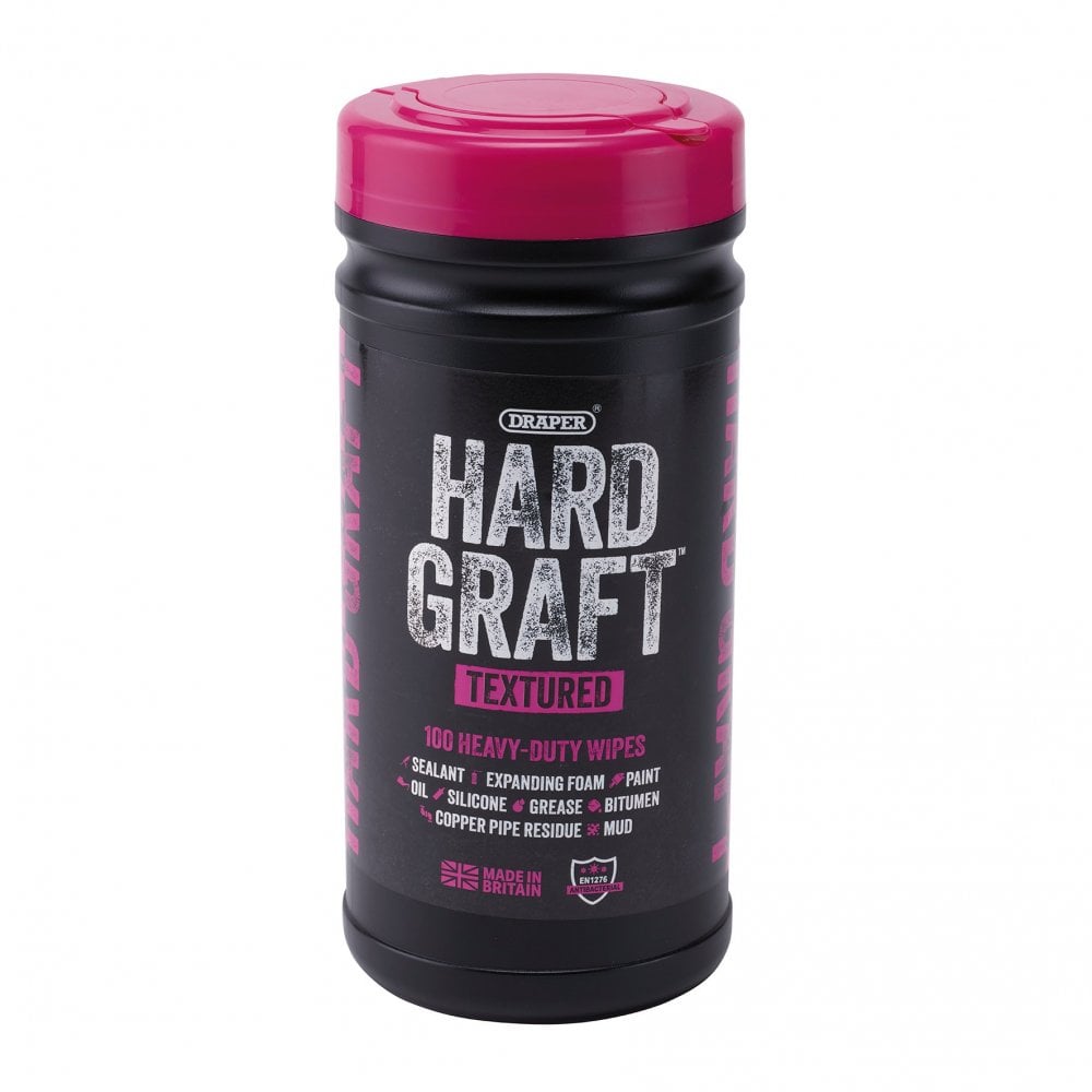 Draper Hard Graft Multipurpose Textured Wipes (Tub of 100) : Model No. HGW-TE100