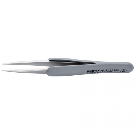 KNIPEX 92 21 10 ESD Precision Tweezers with rubber handles ESD, 123mm : Model No. 92 21 10 ESD