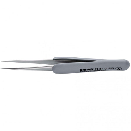 KNIPEX 92 21 12 ESD Precision Tweezers with rubber handles ESD, 112mm : Model No. 92 21 12 ESD