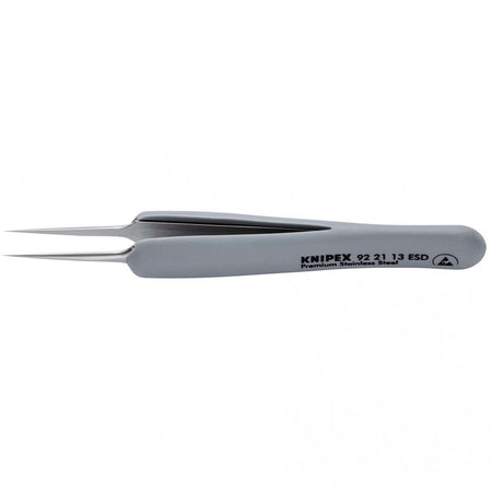 KNIPEX 92 21 13 ESD Precision Tweezers with rubber handles ESD, 112mm : Model No. 92 21 13 ESD