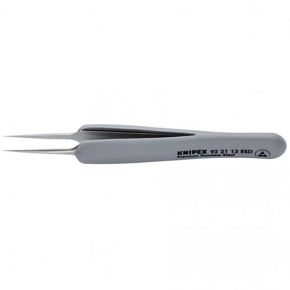 KNIPEX 92 21 13 ESD Precision Tweezers with rubber handles ESD, 112mm : Model No. 92 21 13 ESD