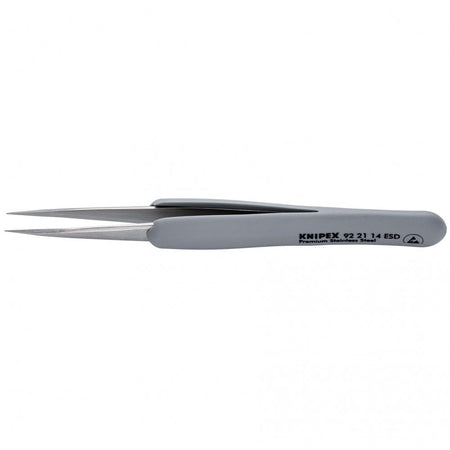 KNIPEX 92 21 14 ESD Precision Tweezers with rubber handles ESD, 130mm : Model No. 92 21 14 ESD