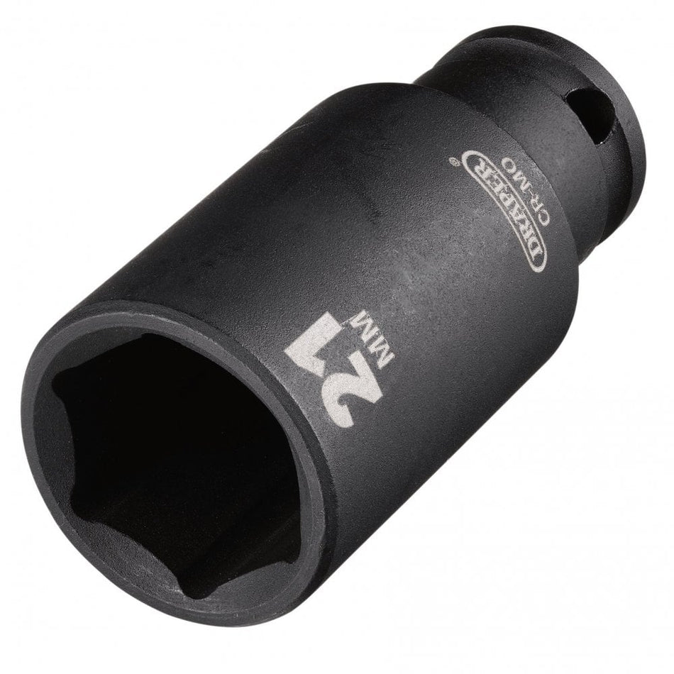 Draper HI-TORQ Metric Deep Impact Socket, 3/8" Sq. Dr., 21mm : Model No. 409D-MM