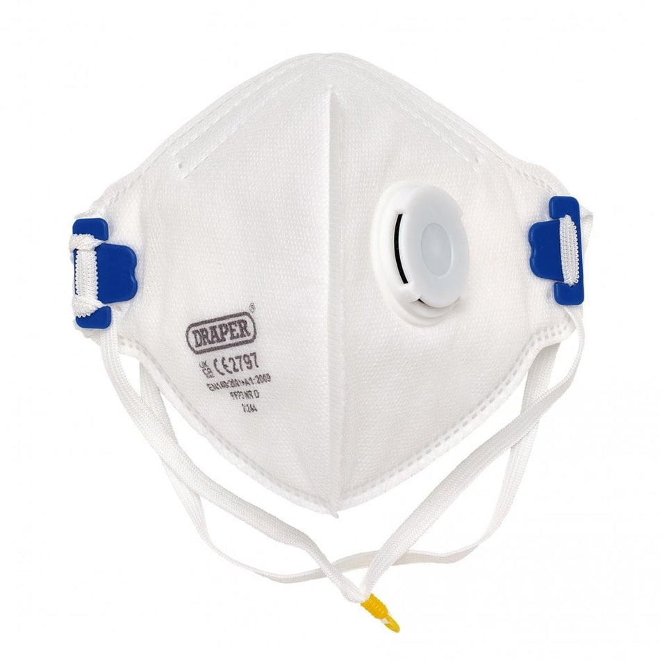 FPP3 NR Vertical Fold Flat Face Masks with Valve (Pack of 10) : Model No. FM27/C