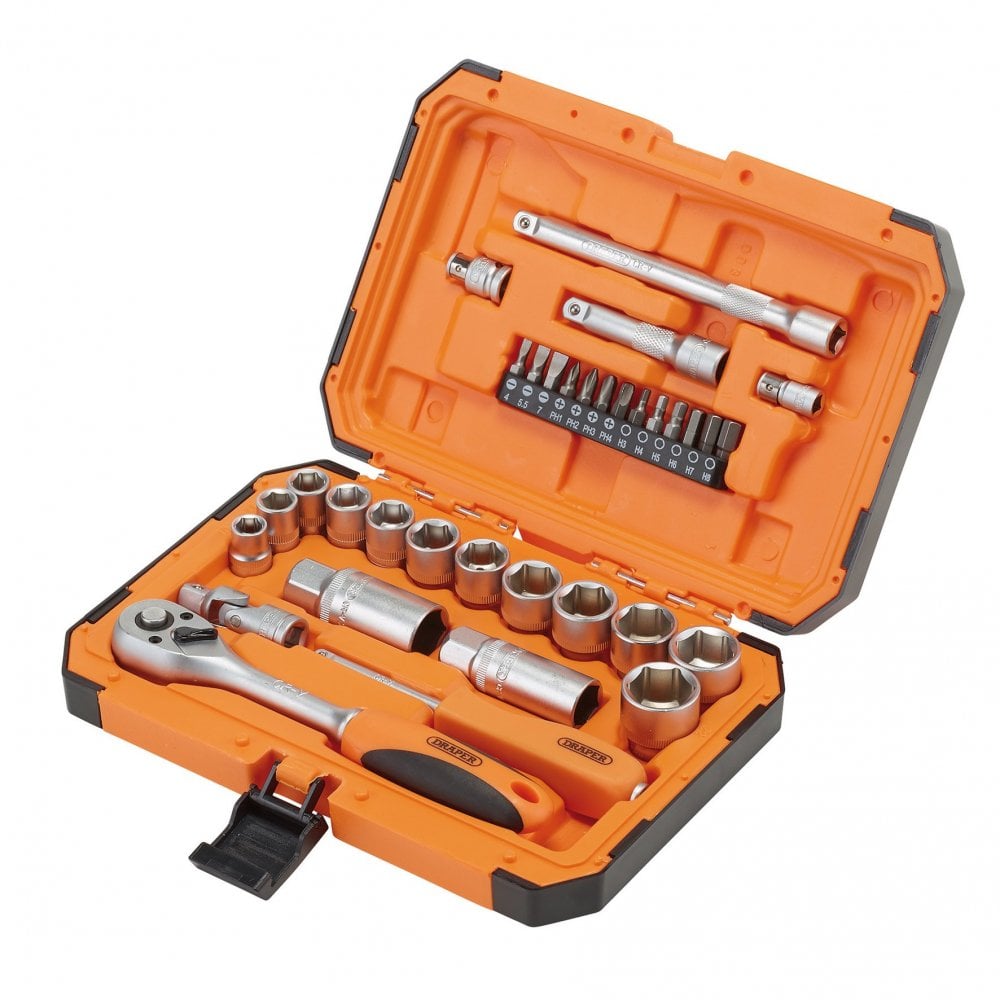 HI-TORQ 6 Point Socket Set, 1/4" and 3/8" (34 Piece) : Model No. BD34M-O