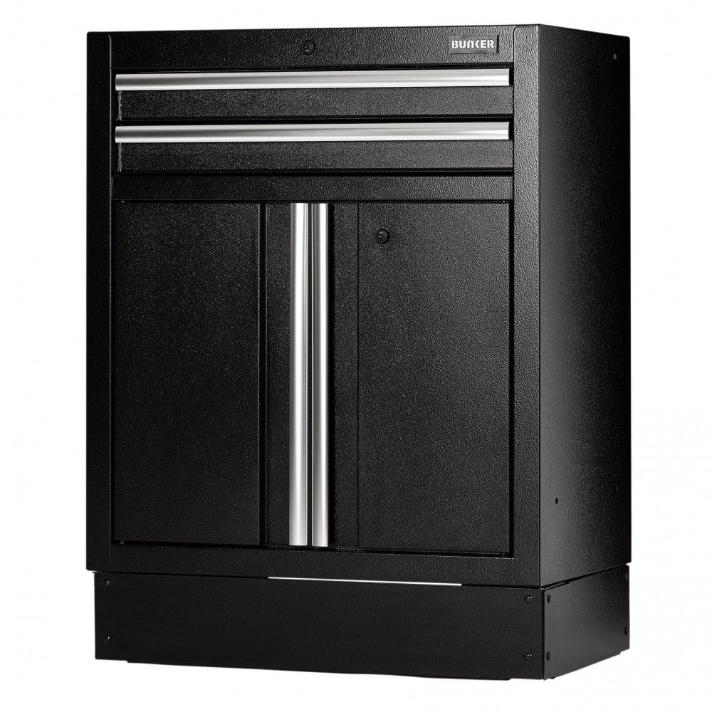 BUNKER Modular Floor Cabinet, 2 Drawer, 2 Door, 680mm : Model No. MS400-2BU
