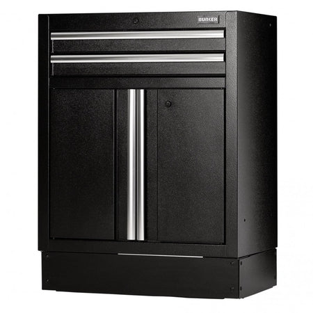 BUNKER Modular Floor Cabinet, 2 Drawer, 2 Door, 680mm : Model No. MS400-2BU