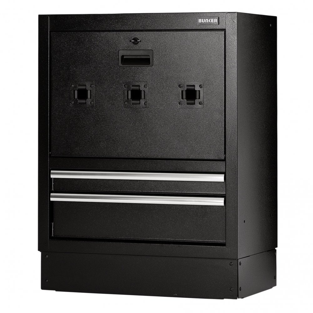 BUNKER Modular Floor Reel Cabinet, 2 Drawer, 680mm : Model No. MS400-2RBU