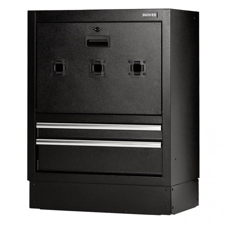 BUNKER Modular Floor Reel Cabinet, 2 Drawer, 680mm : Model No. MS400-2RBU