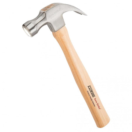 Estwing EMRW20C Sure Strike Curved Claw Hammer with Hickory Handle, 20oz/570g : Model No. EMRW20C