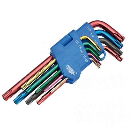 Draper TX-STAR Security Coloured Hex. Key Set (9 Piece) : Model No. TXT9/D