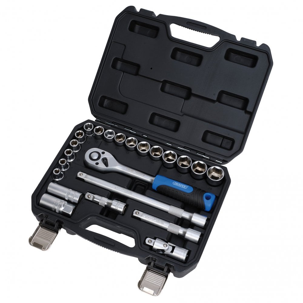 Draper HI-TORQ Metric Socket Set, 1/2" Sq.. Dr. (23 Piece) : Model No. 1/2SS23