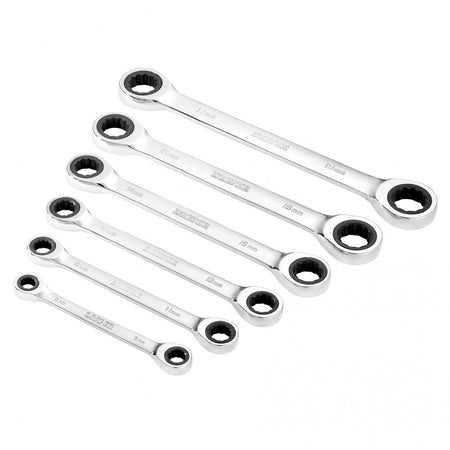 Draper HI-TORQ Metric Double Ratchet Ring Spanner Set (6 Piece) : Model No. 8231BSMM/6
