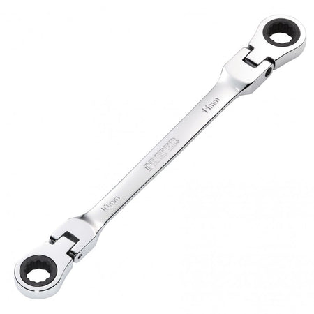 Draper HI-TORQ Metric Flexible Head Double Ring Ratchet Spanner, 10 x 11mm : Model No. 8231FBSMM