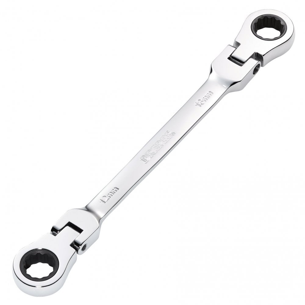Draper HI-TORQ Metric Flexible Head Double Ring Ratchet Spanner, 12 x 13mm : Model No. 8231FBSMM