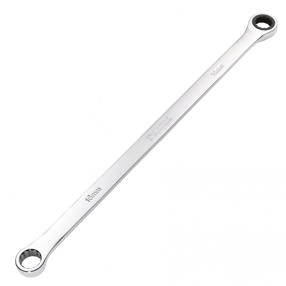 Draper HI-TORQ Metric Extra-Long Double Ring Ratchet Spanner, 16mm : Model No. 8231BSXLMM