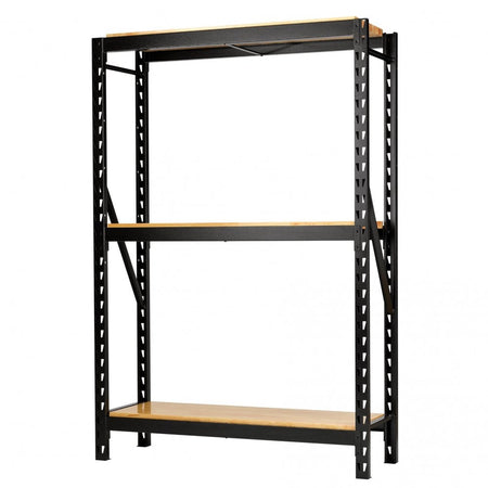 BUNKER 14 Piece Modular 3 Tier Racking with Hardwood Shelving, 1500mm : Model No. MS400-54-14PC W