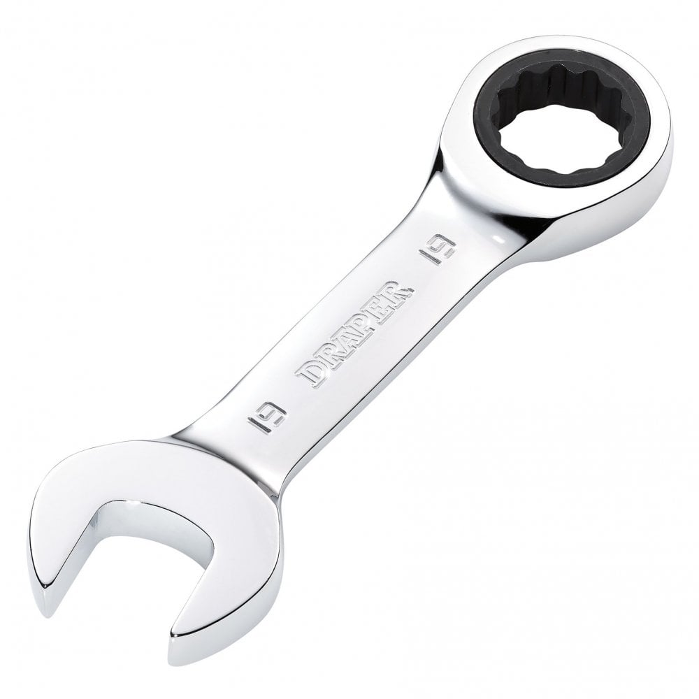 Draper HI-TORQ Metric Stubby Ratchet Combination Spanner, 19mm : Model No. 8230MMS