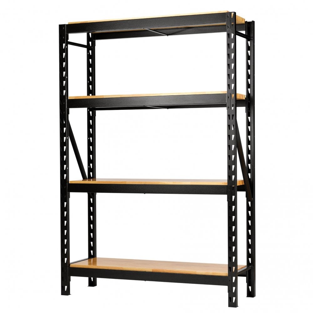 BUNKER 18 Piece Modular 4 Tier Racking with Hardwood Shelving, 1500mm : Model No. MS400-54-18PC W