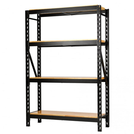 BUNKER 18 Piece Modular 4 Tier Racking with Hardwood Shelving, 1500mm : Model No. MS400-54-18PC W