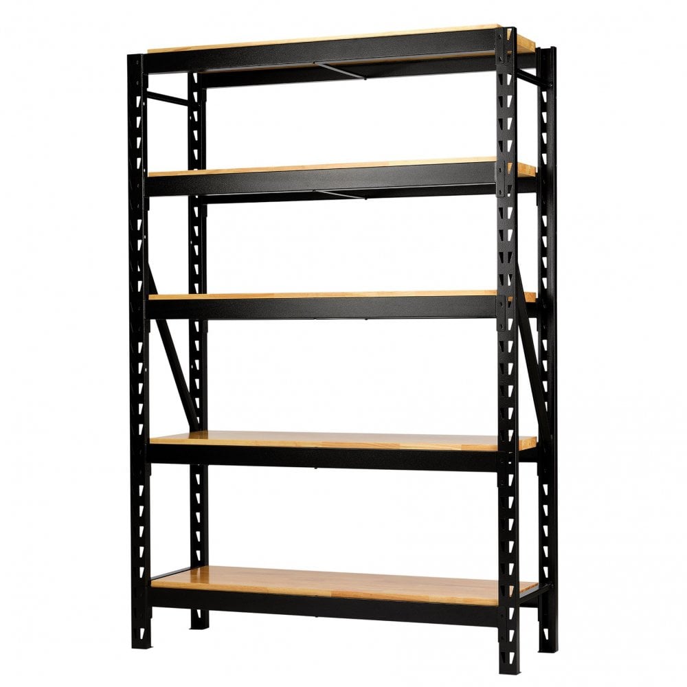 BUNKER 22 Piece Modular 5 Tier Racking with Hardwood Shelving, 1500mm : Model No. MS400-54-22PC W