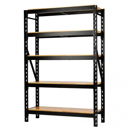 BUNKER 22 Piece Modular 5 Tier Racking with Hardwood Shelving, 1500mm : Model No. MS400-54-22PC W