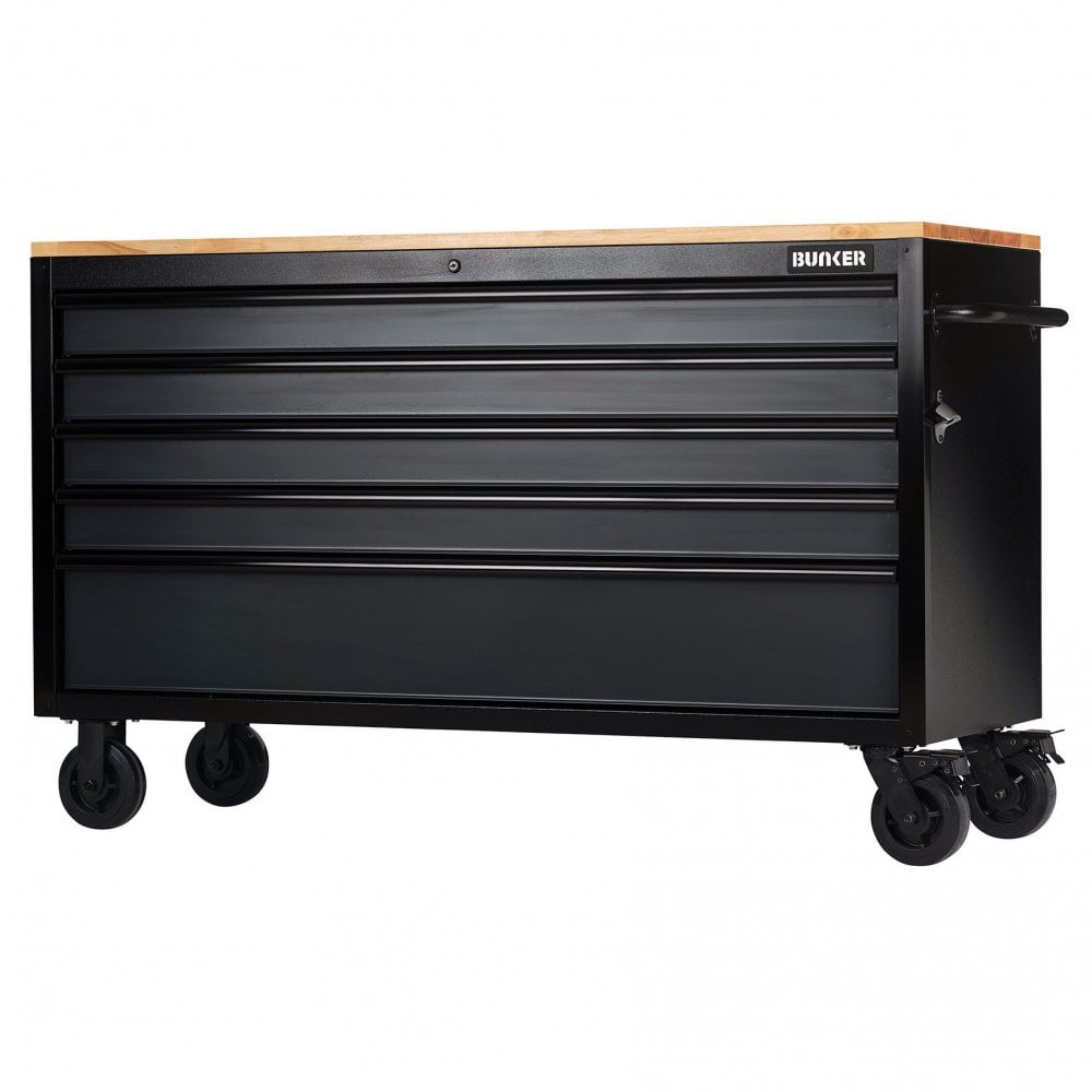 BUNKER 5 Drawer Workbench Roller Tool Cabinet, 61", Grey : Model No. B100-61G5D