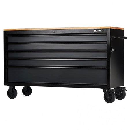 BUNKER 5 Drawer Workbench Roller Tool Cabinet, 61", Grey : Model No. B100-61G5D