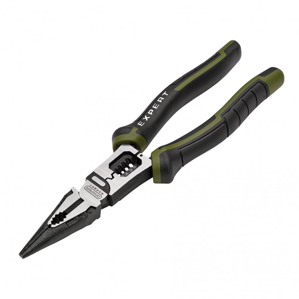 Draper Expert Long Nose Pliers with Wire Stripper, 200mm : Model No. PL-EX/LPWS-200