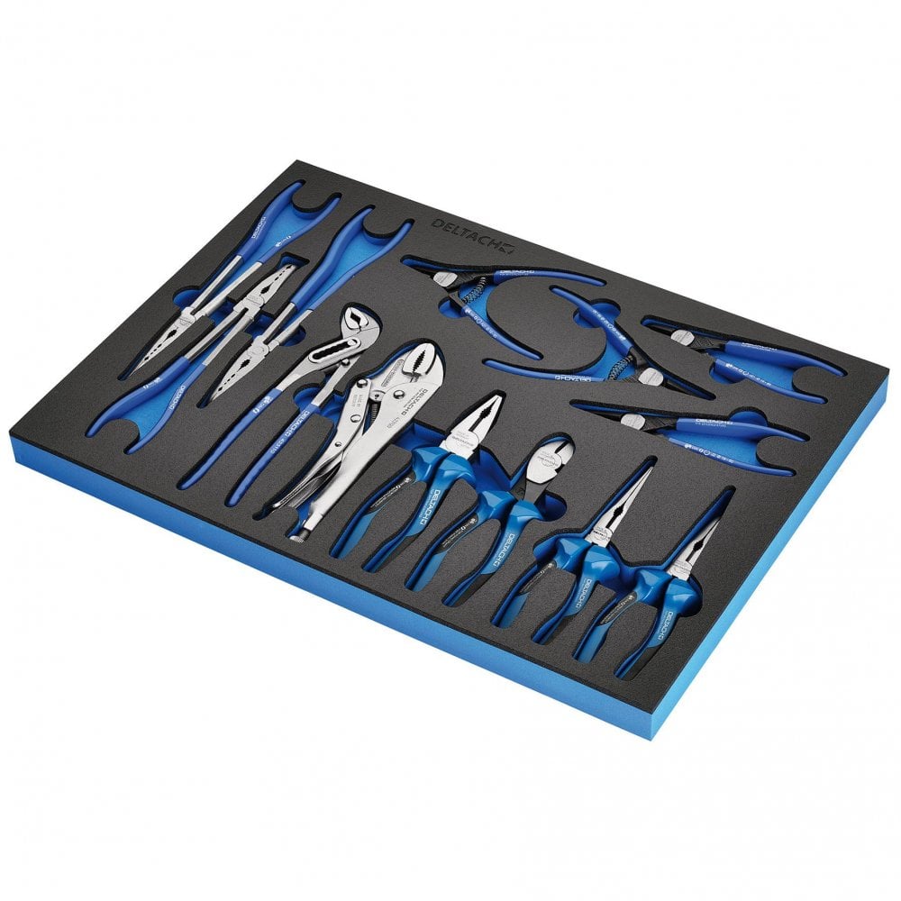 BUNKER Pliers Set in EVA Foam Inlay (13 Piece) : Model No. DELTACH-561007