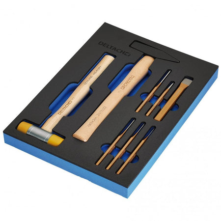 BUNKER Hammer and Pin Punch Set in EVA Foam Inlay (8 Piece) : Model No. DELTACH-561023
