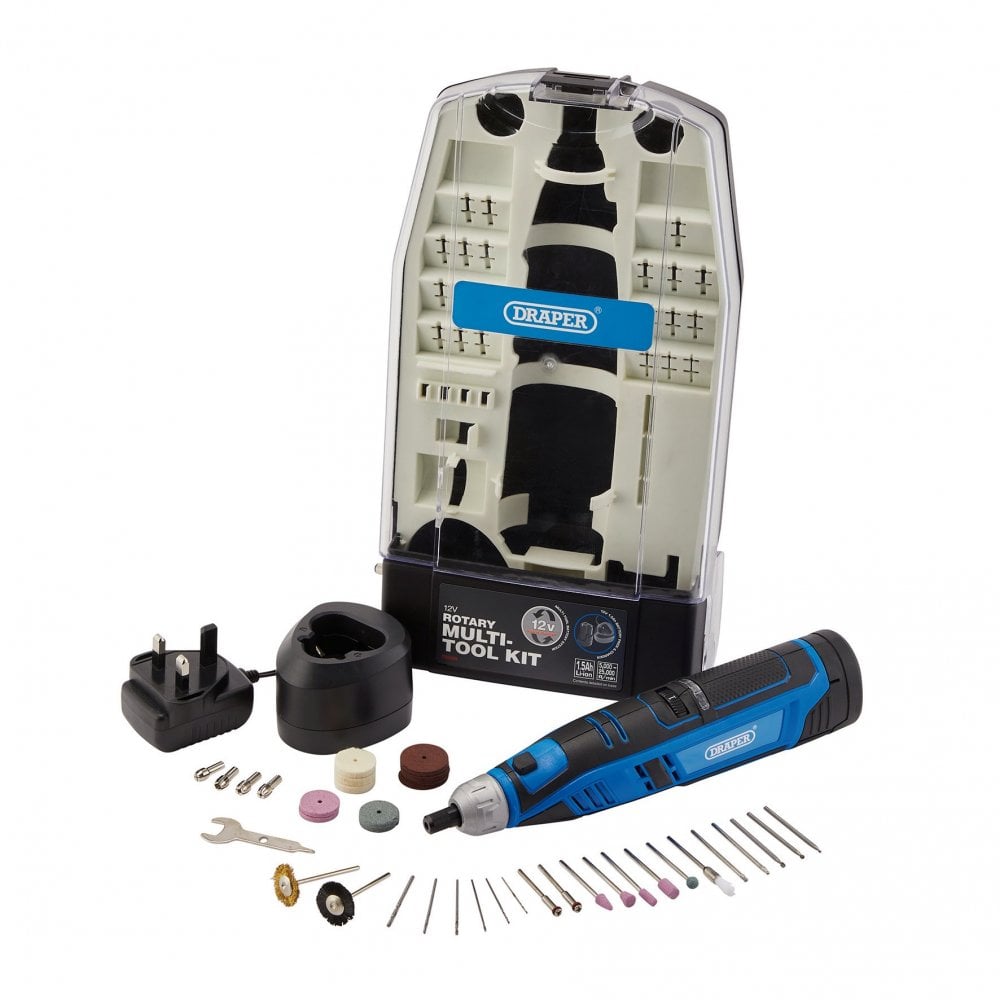 12V Rotary Multi-Tool Kit, 1 x 1.5Ah Battery, 1 x Fast Charger (50 Piece) : Model No. CMG12VD