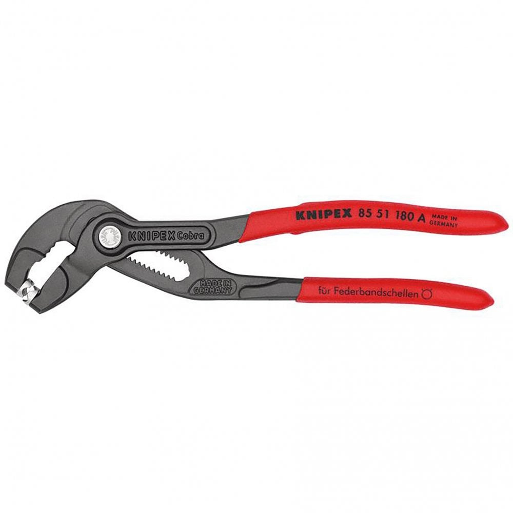 KNIPEX 85 51 180 A SB Spring Hose Clamp Pliers with non-slip plastic coating grey atramentized, 180mm : Model No. 85 51 180 A SB
