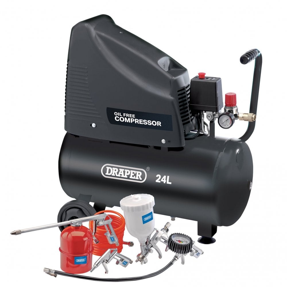230V Oil-Free Compressor and Air Tool Kit, 24L : Model No. DA25/19/K