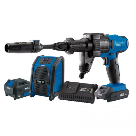 D20 20V Pressure Washer, D20 20V Wireless Speaker, 1 x 2.0Ah, 1 x 3.0Ah, 1 x Fast Charger : Model No. PTKD20PTK/PWS