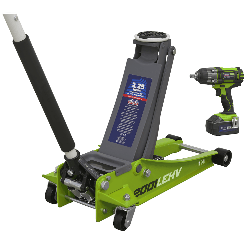 Trolley Jack & Cordless Impact Wrench Combo - Green Model No- 2001LEHVCOMBO