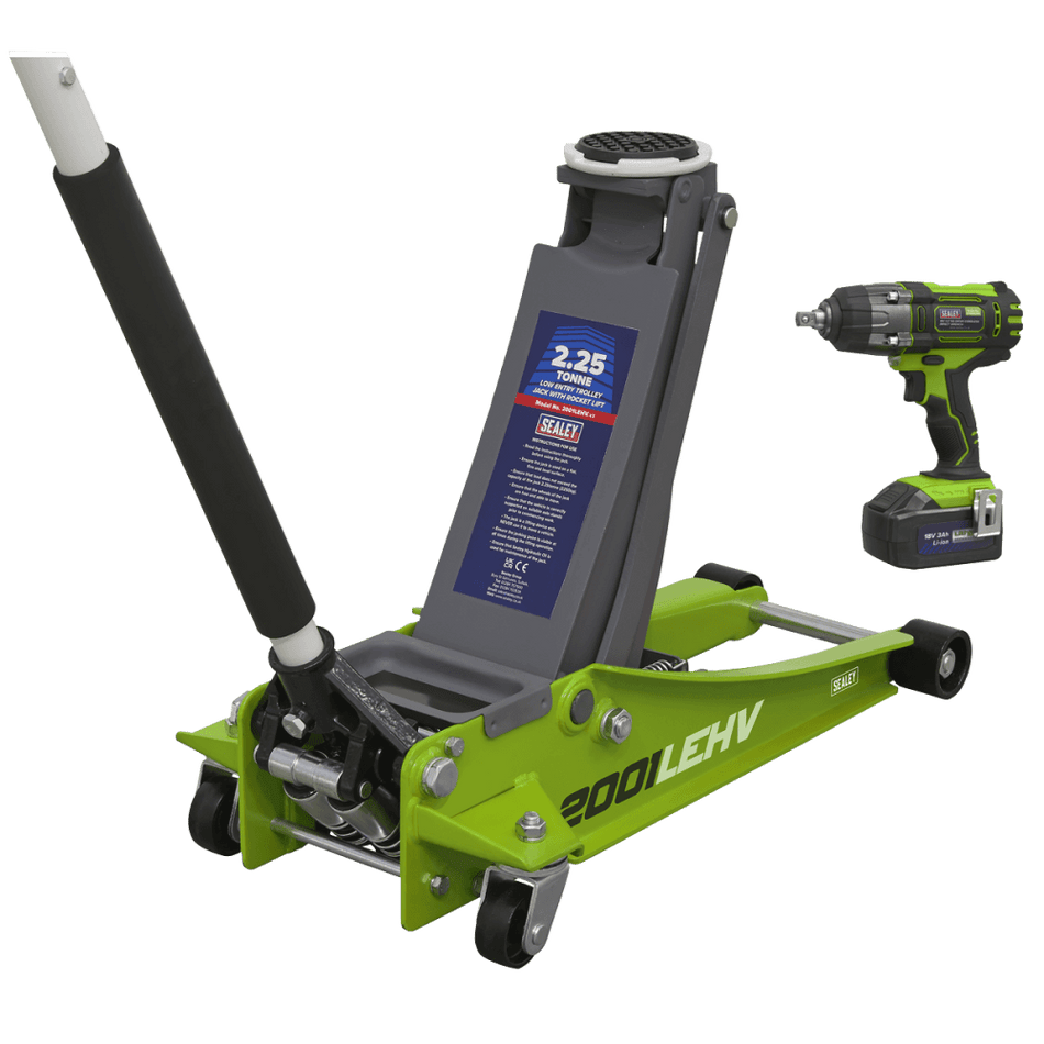 Trolley Jack & Cordless Impact Wrench Combo - Green Model No- 2001LEHVCOMBO