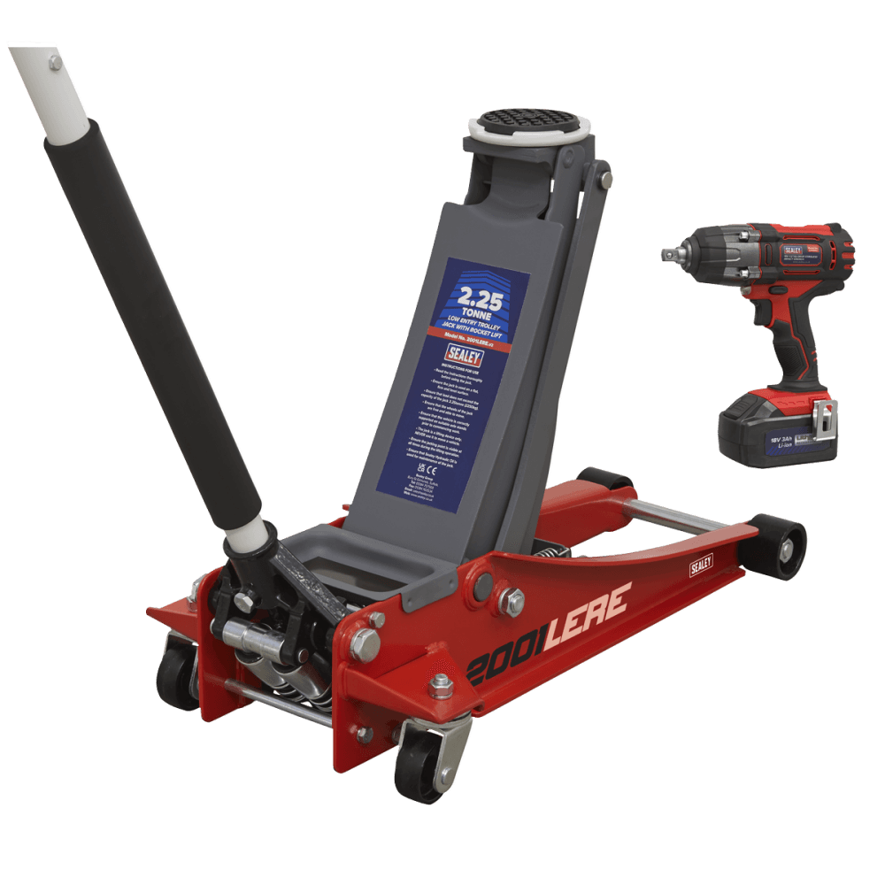Trolley Jack & Cordless Impact Wrench Combo - Red Model No- 2001LERECOMBO