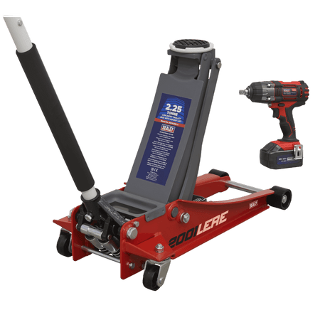 Trolley Jack & Cordless Impact Wrench Combo - Red Model No- 2001LERECOMBO