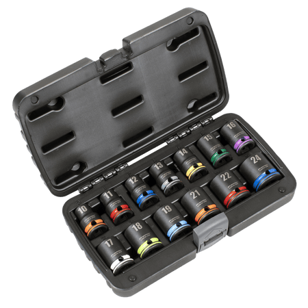 Lock-On Impact Socket Set 1/2"Sq Drive 13pc 6pt Metric Model No- AK56160M