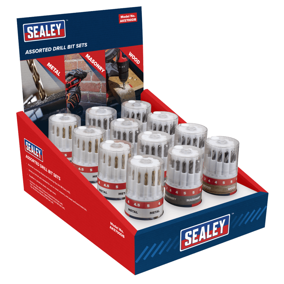 Assorted Drill Bit Sets - Display Box of 12 Model No- AK5700DB