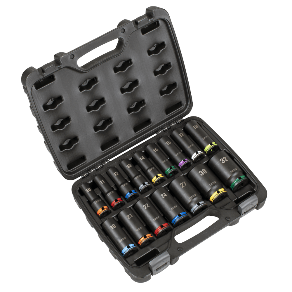 Lock-On Deep Impact Socket Set 1/2"Sq Drive 16pc Model No- AK58170M