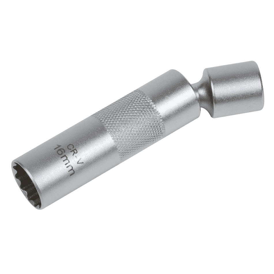 Spark Plug Socket with Universal Joint 3/8"Sq Drive 12-Point 16mm Model No- AK6571