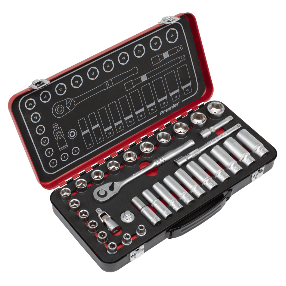Premier Platinum Socket Set 3/8"Sq Drive 32pc : Model No- AK7922