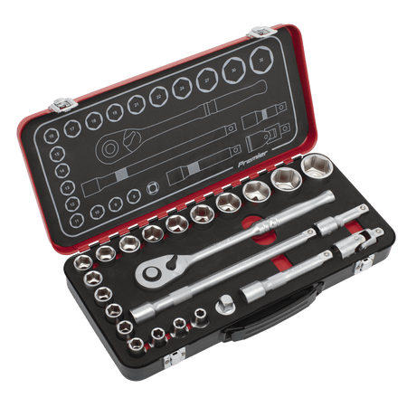 Premier Platinum Socket Set 1/2"Sq Drive 24pc Model No- AK7924