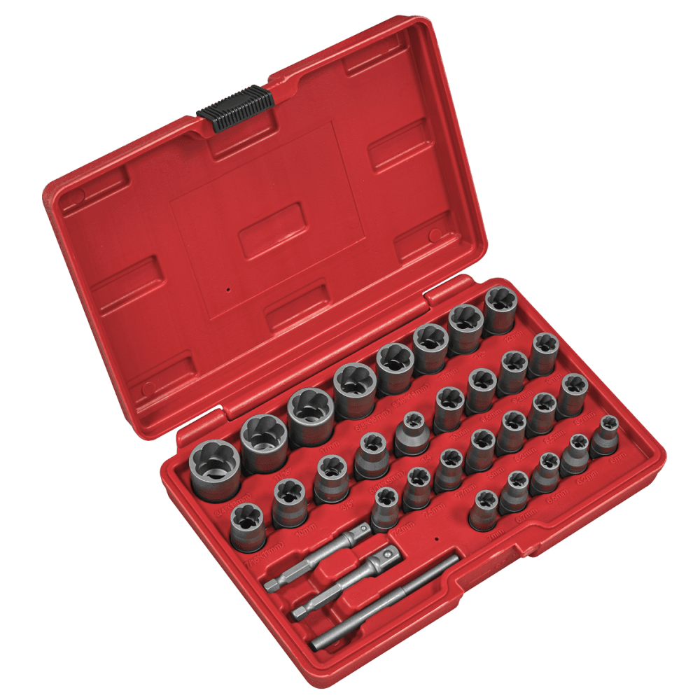 Slim Design Bolt & Nut Extractor Set 32pc Model No- AK8132