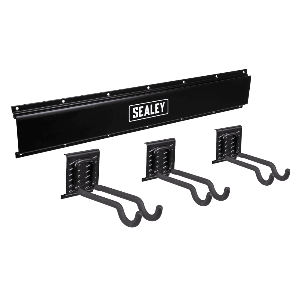 Wall Mounting Storage Rail with Sports Equipment Hooks : Model No- APHKIT11